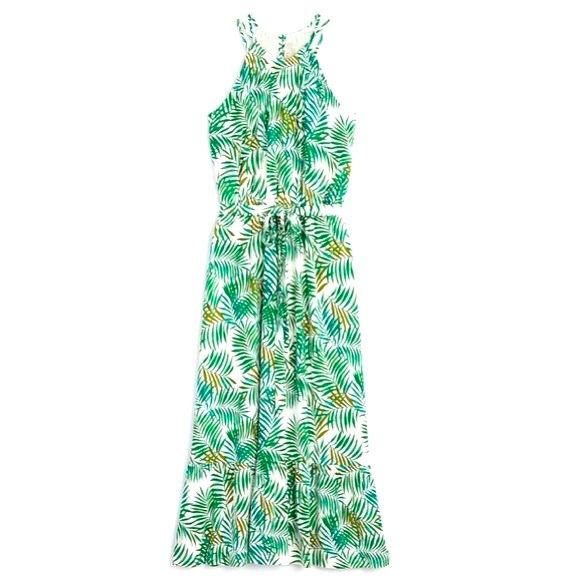 LOFT Dresses & Skirts - Loft - Palm Flounce Halter Midi Dress
